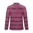 thumbnail image 4 of gbyLJF Men Casual Sweatshirts Quarter Zip Turn-down Collar Striped Printing Pullover Rugby Shirts Sports Long Sleeve Shirt, 4 of 5