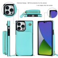thumbnail image 5 of Mantto Crossbody Case for iPhone 14 Pro Max, Wallet Credit Card Kickstand Holder Shoulder Strap Zipper Pocket Premium PU Leather Case for Apple iPhone 14 Pro Max - 6.7", Mint, 5 of 9