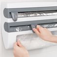 thumbnail image 2 of 3 in 1 Kitchen Storage Rack Plastic Wrap Cling Film Foil Dispenser Film Storage Rack, 2 of 8