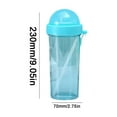 thumbnail image 2 of 600ml Dual Compartment Water Bottle, Transparent Matte Travel Cup with Straw, Leak-Proof Portable Sports Drink Container, BPA-Free Plastic for Outdoor Gym Hiking, Two Flavor Separator, 2 of 2