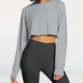 thumbnail image 3 of Sudadera Ombligo expuesto Casual Top cuello redondo Mujer Top de gran tamaño traje de calle con ajuste suelto Ygjytge Gris T S para Mujer, 3 of 6
