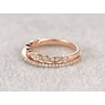 thumbnail image 2 of 1.00 Carat 2 pcs Moissanite Diamond Wedding Ring Set Stacking Curved Design art deco Ring set in 925 Sterling Silver and 18k Solid Rose Gold Plating, 2 of 5