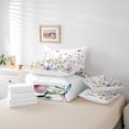 thumbnail image 6 of Feelyou Kawaii Spring Flower Bedding Comforter Set 7pcs, Cute Floral Leaf Plant King Bedding Sets, Cartoon Butterfly Animal Reversible Bed Sheets, Microfiber Bedroom Decor, 6 of 8
