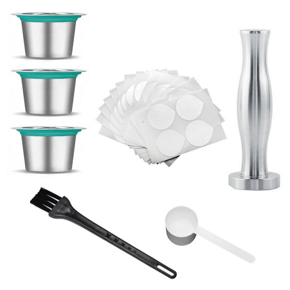 Stainless Steel Refillable Coffee Capsules Reusable Pods Filters Lids for Nespresso Machines