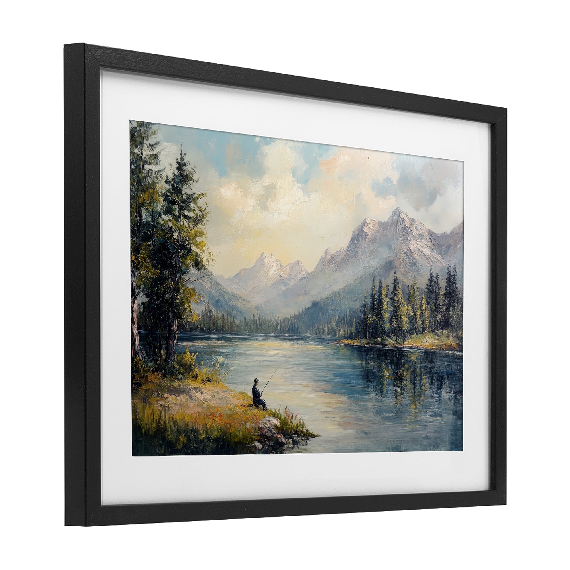 Stupell Industries Secret Fishing Spot Black Framed Print Under Glass, design by Petal Prints Design