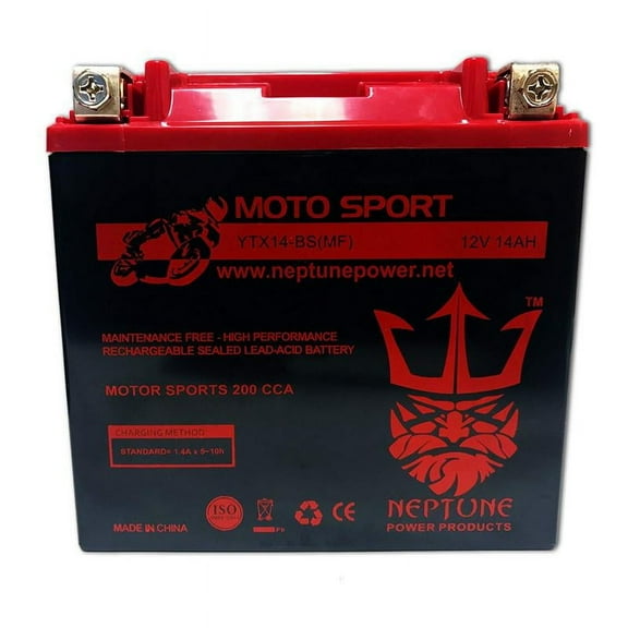 Honda TRX420 Rancher 4x4, 2007-2009 YTX14-BS(MF) SLA Powersport Replacement ATV Battery by Neptune