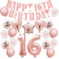 thumbnail image 1 of Kit de decoración para fiestas en oro rosa para 16 cumpleaños, 19 piezas, 1 of 2