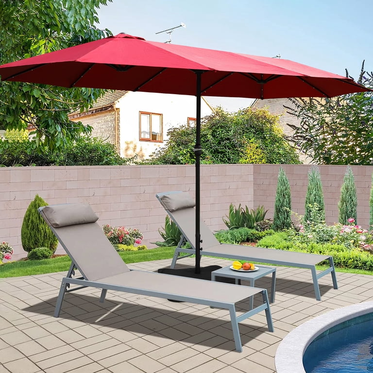 15x9ft rectangular twin patio market umbrella Best Choice Products Large Double-Sided Outdoor Aluminum w/ Crank and Wind Vents Large Shade Area Abble 15x9 ft Large Double