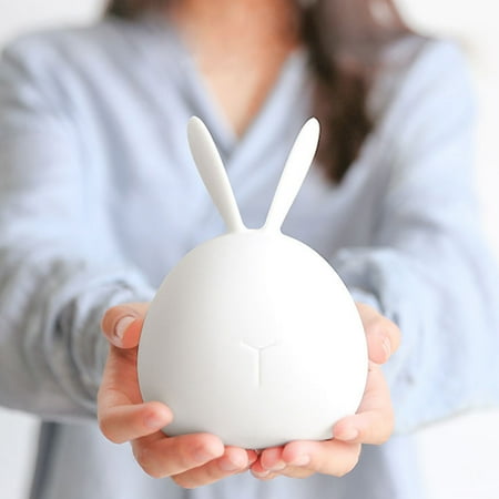 

Grofry Night Light Rabbit Shape Design USB Chargeable Silicone Adjustable Ambient Lamp for Bedroom Rabbit