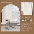 thumbnail image 3 of Noble House 39.4" Modern High Dining Chairs, PU Leather Upholstered High Back, C-Shaped Metal Legs, White, Set of 4, 3 of 8