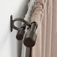 thumbnail image 3 of 1" Window Treatment Curtain Rod with Cylindrical Cap Finials, Double Drapery Rod Adjustable Length 36-72", Bronze, 3 of 12