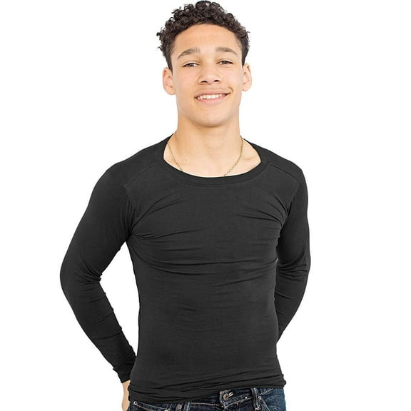 Fun and Function Long-Sleeve Black Hug T-Shirt for Deep Pressure for Kids with Sensory Issues - Ages 14-15