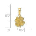 thumbnail image 2 of 14k Yellow Gold Polished and Textured 4-leaf Clover Pendant Necklace 13x10mm Wide Pendant for Women, 2 of 2