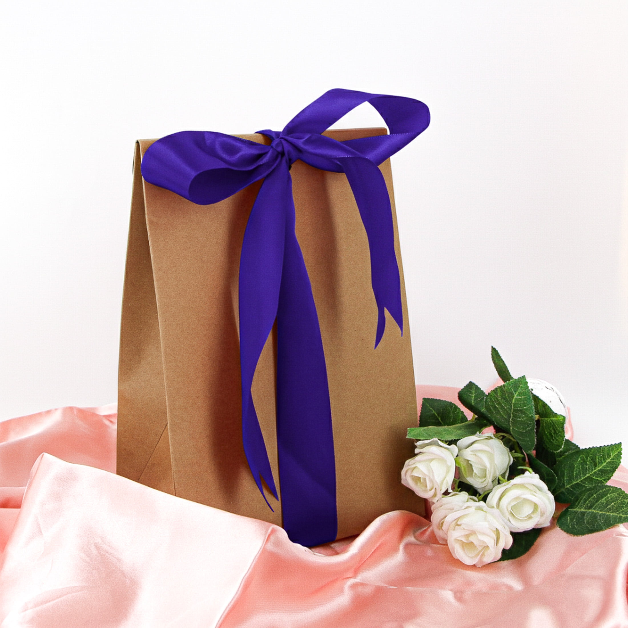 UNIQUE CREATIV, Ribbon, Single Face Satin, Purple, 100% polyester, 25mm x 5.5m ( ⅞" x 6 yds)