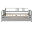 thumbnail image 4 of MODERNLUXE Full Size Daybed with Twin Trundle, Solid Wood Day Bed for Living Room, Bedroom,Gray, 4 of 8