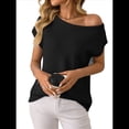 thumbnail image 3 of Jersey de Punto de Corta con Hombros Descubiertos para Mujer, Color Negro, Talla M, 3 of 8