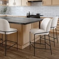 thumbnail image 2 of Kris & Alley Brooks Boucle Fabric Upholstered Counter Height Bar Stool with Metal Legs, 2 of 12