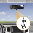 thumbnail image 3 of Accesorios de colgante para espejo retrovisor del coche con diamante de metal y rhinestone en forma de la letra H, color negro, 3 of 6
