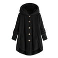 thumbnail image 1 of Women Plus Size Button Tops Hooded Loose Cardigan Wool Coat Winter Jacket Long Length Cardigan for Women Summer Cardigan for Women Long Sleeveless Cardigans for Women Winter Sweaters for Women, 1 of 3