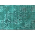 thumbnail image 1 of Ahgly Company Machine Washable Indoor Rectangle Oriental Turquoise Blue Industrial Area Rugs, 3' x 5', 1 of 4