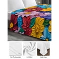 thumbnail image 6 of Colorful Spring Floral King Size Flat Sheet, Wrinkleproof & Fadeproof Cooling Flat Bed Sheet Only, Modern Oil Painting Flowers Breathable Soft Bedding Top Sheets 105 x 98 Inches, 6 of 8