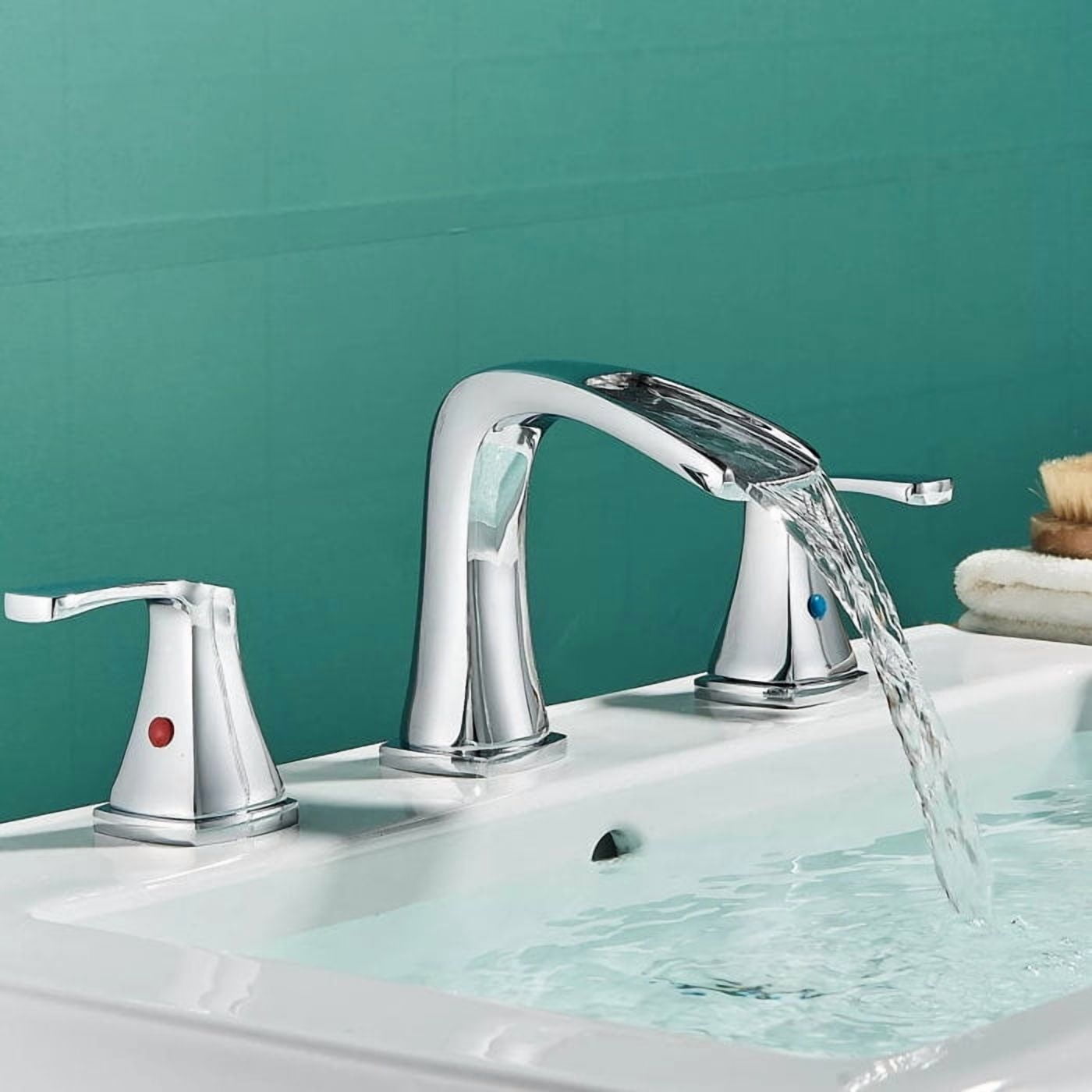 Chrome 8"Widespread Bathroom Sink Faucet 3Hole 2Handle Basin Mixer w/Drain