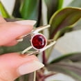thumbnail image 2 of Handmade Garnet Ring – 925 Sterling Silver, Round -Shaped Stone, Nickel-Free, All Sizes Available – PRITY JEWELLERS, 2 of 2
