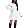 thumbnail image 2 of Gytharion Women's Fitted Waist Fit and Flare Dresses Long Sleeve Comfortable Versatile A-Line Dresses Flared Skirt Stylish Casual Style Mini Dresses, 2 of 5