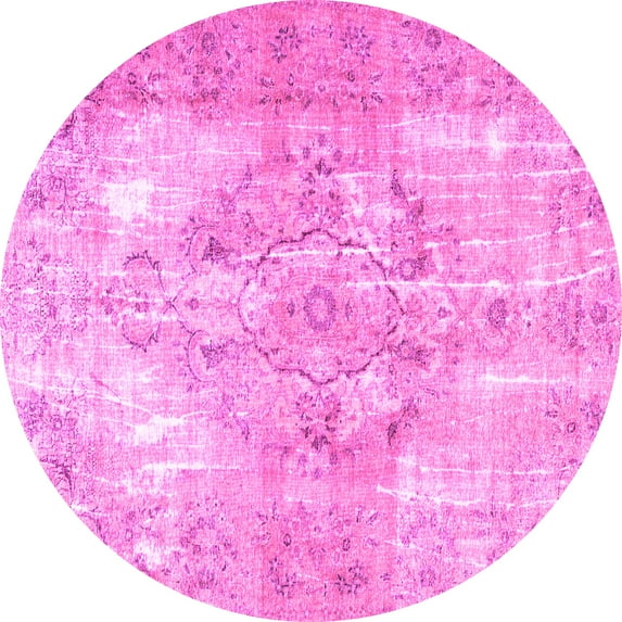 Ahgly Company Indoor Round Persian Pink Traditional Area Rugs, 3' Round