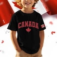 thumbnail image 2 of Boys Shirts Graphic T Shirt with Embroidered Maple Leaf Canadian Patriotic Celebration Tee for Kids Black 3 Years-4 Years, 2 of 4