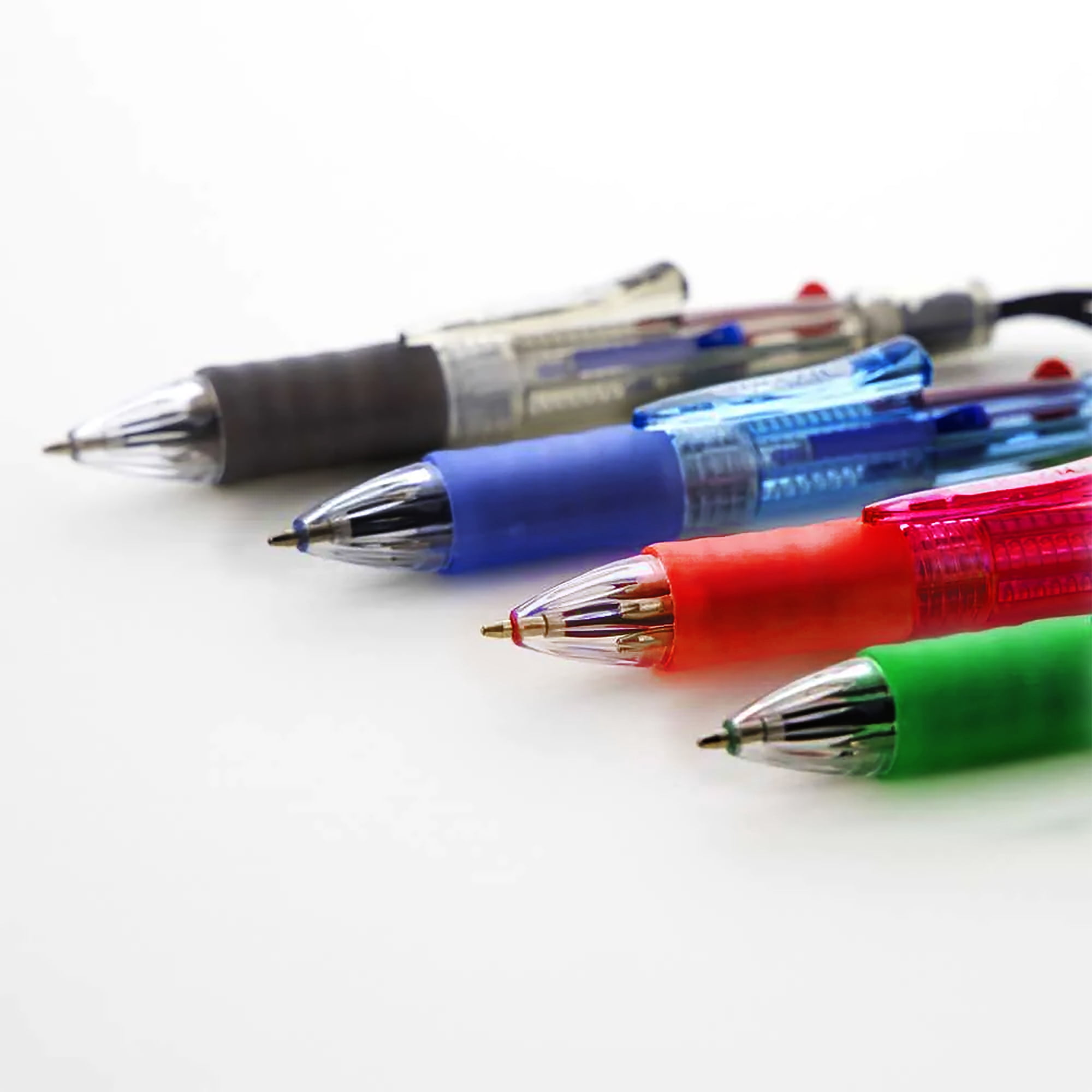 BAZIC 4-Color Ballpoint Neck Pen w/ Soft Grip, 1.0 mm, (1/Pack), 4-Pack
