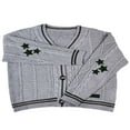 thumbnail image 1 of DEBGFS Women‘s Y2k Long Sleeve Knitted Cardigan Open Front Button Down Star Print Batwing Sweater Casual Loose Knitwear Coat,gray,M, 1 of 3