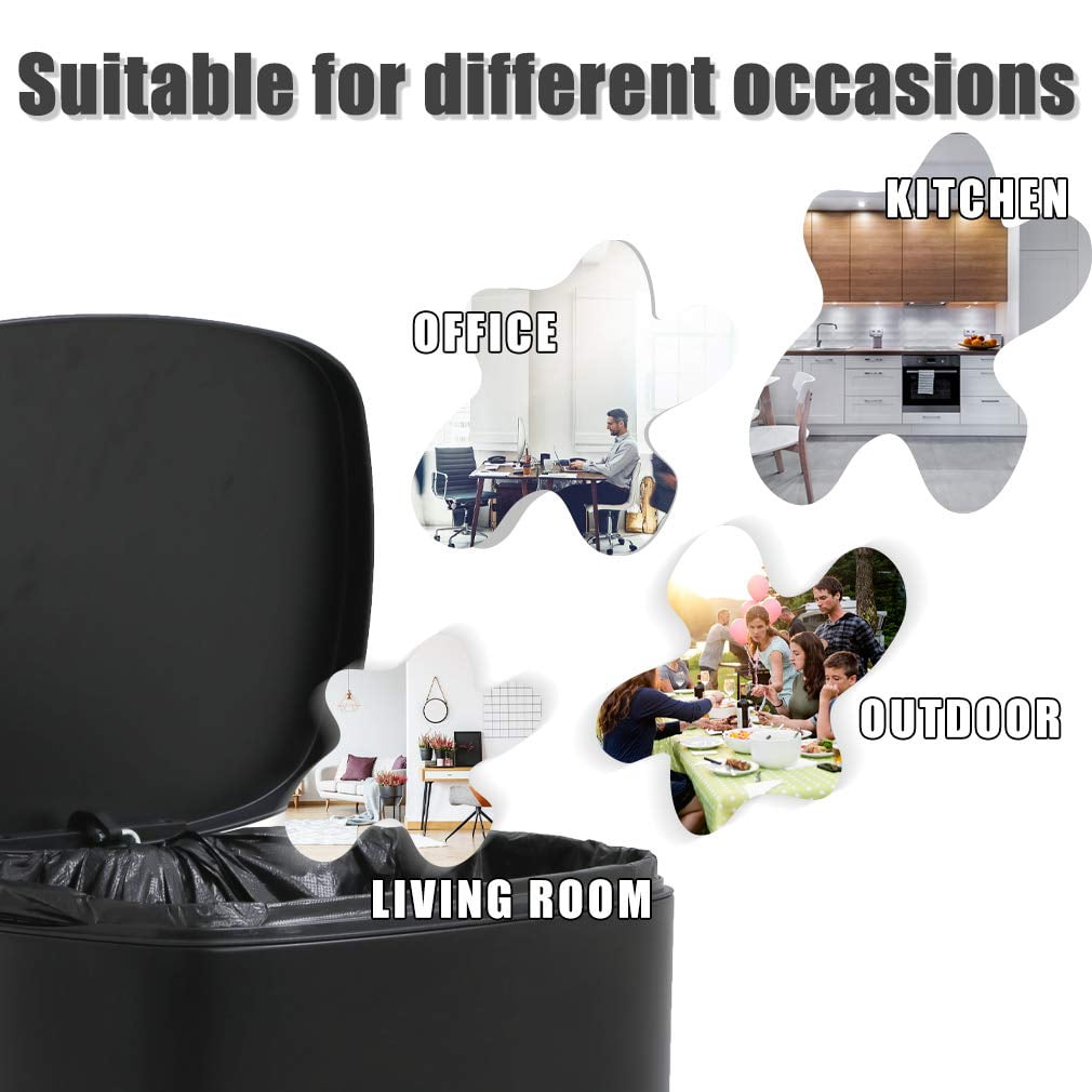 YRLLENSDAN Garbage Can 13 Gallon Tall Kitchen Trash Can with Lid Stainless Steel Trash Can 13 Gallon Kitchen Foot Step Trash Cans for Kitchen Office Bedroom Bathroom