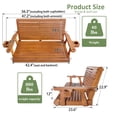 thumbnail image 4 of Fortune Candy Wooden Porch Swing 2-Seater, High Backrest and Deep Seat, Bench Swing with Cupholders, Hanging Chains and 7mm Springs, Heavy Duty 880 lbs, for Outdoor Patio Garden (Cedar Tone - 4 ft), 4 of 7