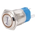 thumbnail image 4 of Interruptor de botón iluminado LED, 2 piezas de reinicio de 16 mm, interruptor de botón de reinicio momentáneo, interruptor de botón de metal creado magistralmente, 4 of 6