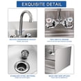 thumbnail image 5 of HARDURA Stainless Steel Hand Washing Sink with Side Splash and Gooseneck Faucet, NSF Commercial Wall Mount Hand Sink For Restaurant, Kitchen, Home,17”×15” Inches, 5 of 7