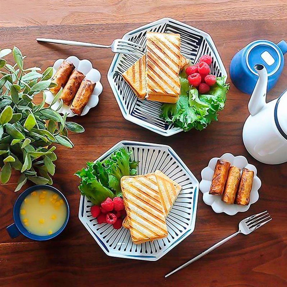 Poêle à Sandwich Double Face Antiadhésive - Pour Grillades Rapides, Toasts, œufs - Compatible Gaz Et Induction - 13