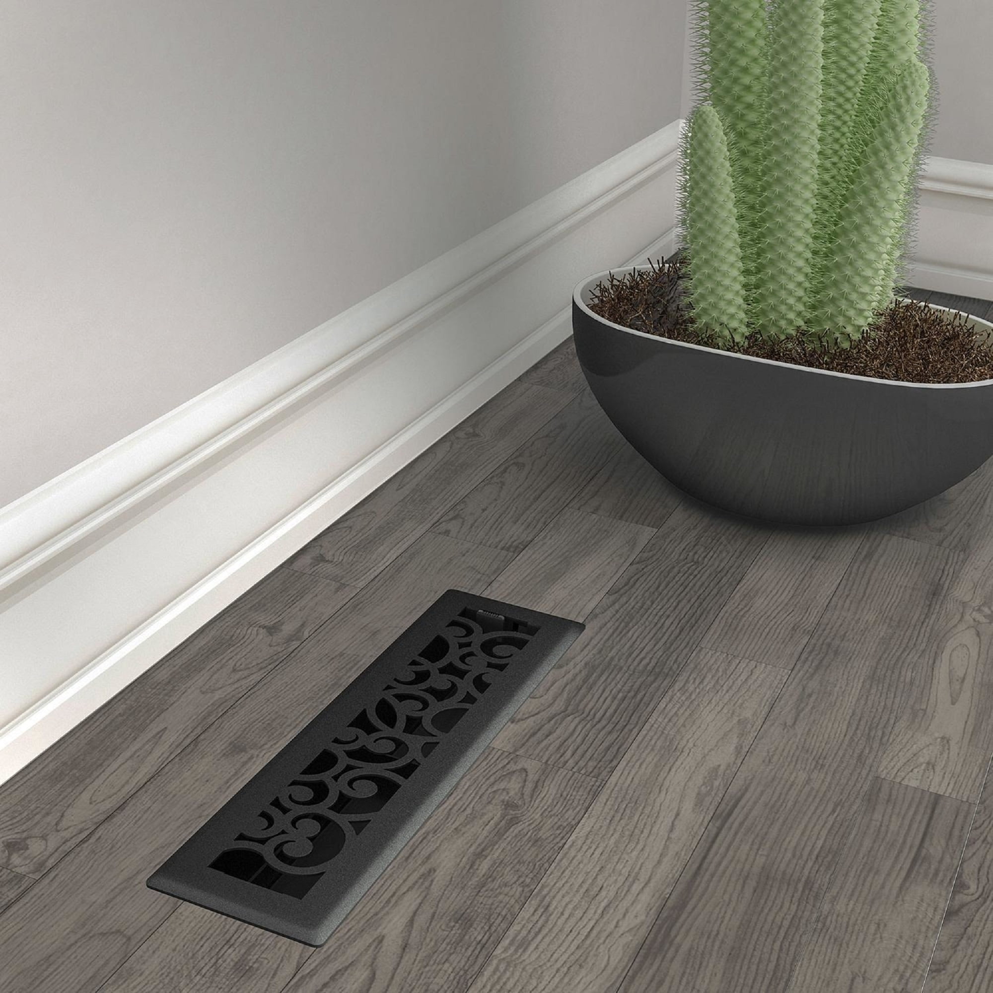 Imperial Wonderland 2-1/4 In. x 12 In. Black Iron Steel Floor Register RG3457