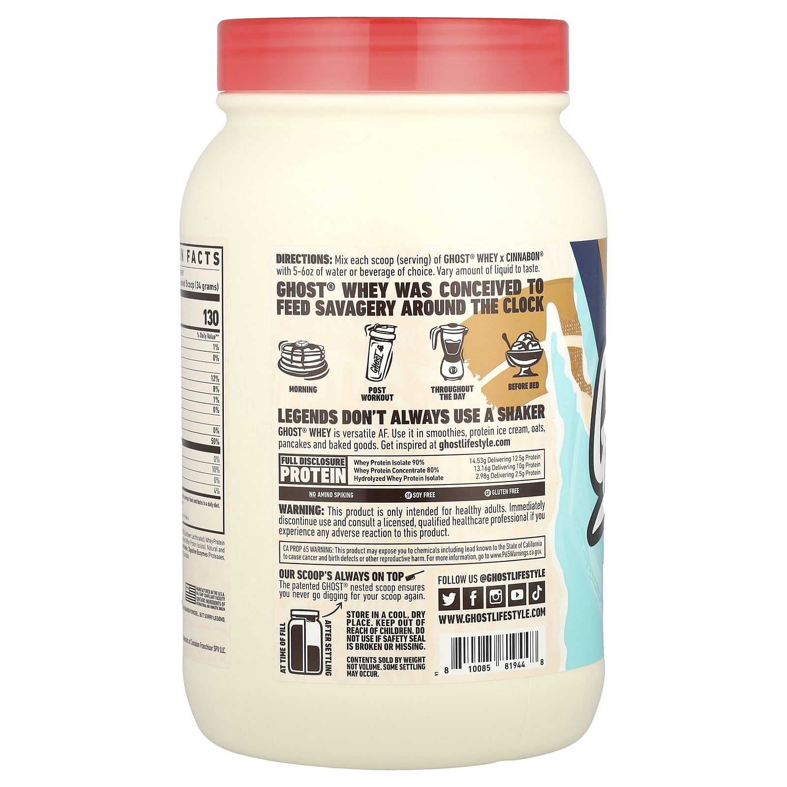 Ghost Whey Protein, Cinnabon®, 2 lb (918 g)