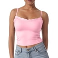 thumbnail image 2 of Ccpelsie Womens Tank Tops Seamless V-Neck Tank Tops Camisole for Summer Daily Wear(Pink,XL), 2 of 6