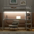 thumbnail image 4 of Full Loft Bed with Workstation - Solid Pine Wood Frame, Built-In Desk, Shelves & Drawers, Staircase for Safe Access, 4 of 9