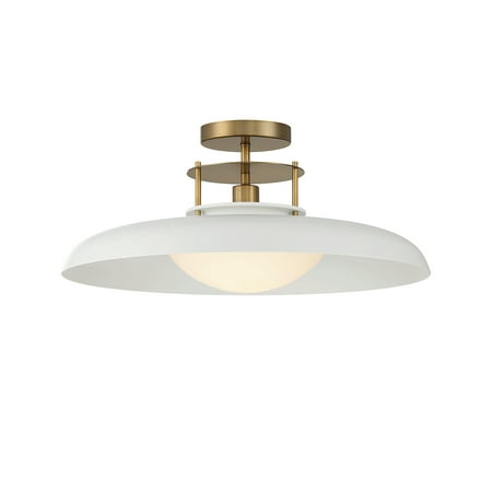 

Savoy House 6-1685-1-142 Gavin 1 Light Ceiling Light in White with Warm Brass Accents (20 W x 9 H)