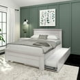 thumbnail image 4 of Plank+Beam Solid Wood Farmhouse Full Bed with Panel Headboard with Trundle, White Wash, 4 of 7