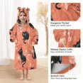 thumbnail image 4 of BZSMCE Wearable Blanket Hoodie Fashion Jet Cat Coral Bloom Home Wear, 4 of 7