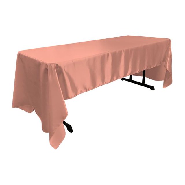 TCbridal60X144-RoseB79 Bridal Satin Rectangular Tablecloth, Dusty Rose - 60 x 144 in.