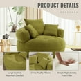thumbnail image 4 of Homefun 50" Chenille Oversized Accent Barrel Chair, Fluffy Round Lazy Sofa Chair for Adults, No Assembly Required,Olive, 4 of 7