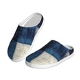 thumbnail image 2 of Lsque Indigo Patchwork Quilt Pattern Womens Comfort Cotton on Scuff With Memory Foam and Anti-skid Sole Slipper-44/45, 2 of 7