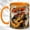 Orange, variant on Guitar Skeleton Coffee Mug, Folk Music Skull Mug, Ceramic 11 oz