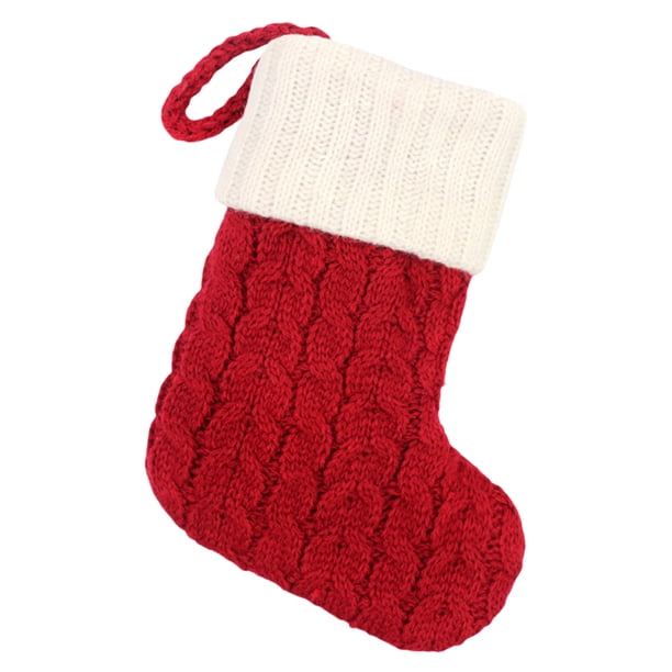 Medias Navideñas Pequeñas para Tejer (sin Patrón) Rojo Blanco