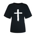 thumbnail image 4 of Fiudx Ofertas Del Día Camiseta Informal de Manga Corta con Cuello Redondo Estampada para Mujer, 4 of 4